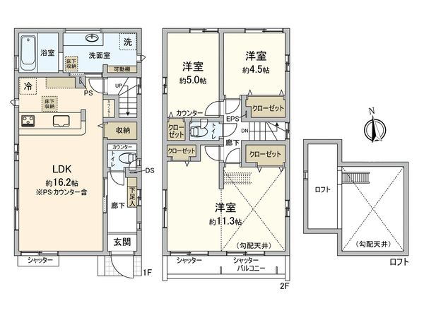 足立区鹿浜5丁目新築戸建 4号棟 間取図(平面図) 足立区鹿浜5丁目新築戸建 4号棟 間取図(平面図)