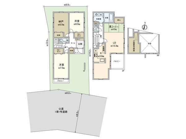 葛飾区新小岩4丁目戸建 間取図(平面図) 葛飾区新小岩4丁目戸建 間取図(平面図)
