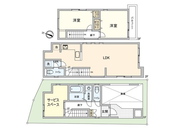 西新井6丁目 新築戸建 1号棟 間取図(平面図) 西新井6丁目 新築戸建 1号棟 間取図(平面図)