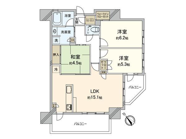 グランフォーレ竹ノ塚 間取図(平面図)