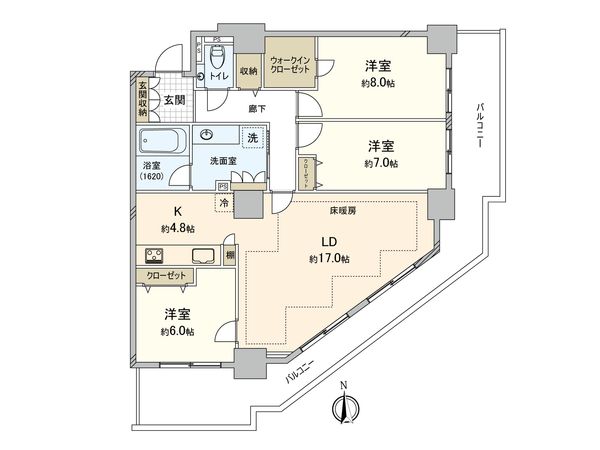 ライオンズタワー竹の塚ガーデン 間取図(平面図)
