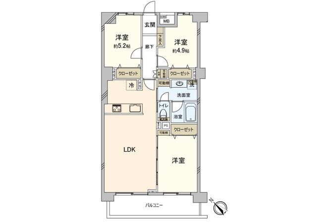 コープ野村梅島 間取図(平面図) 間取図(平面図)