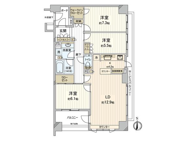レコシティ・プライム 間取図(平面図) レコシティ・プライム 間取図(平面図)