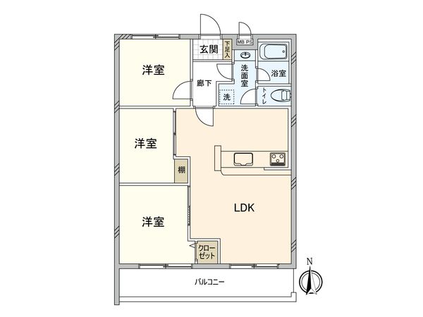 ライオンズマンション西新井第2フェローヒルズ 間取図(平面図)