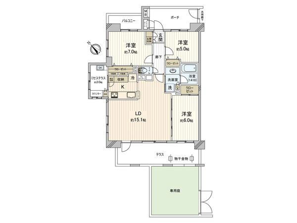サンアリーナ リバーステージ 間取図(平面図) サンアリーナ リバーステージ 間取図(平面図)