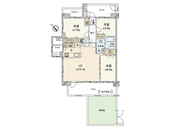 サンアリーナ リバーステージ 間取図(平面図) サンアリーナ リバーステージ 間取図(平面図)