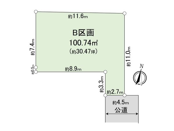 緑区二本松2丁目 B区画 区画図 緑区二本松2丁目 B区画 区画図