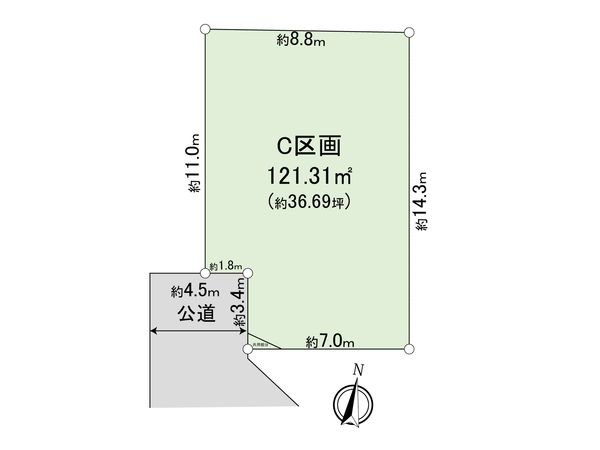 緑区二本松2丁目 C区画 区画図 緑区二本松2丁目 C区画 区画図