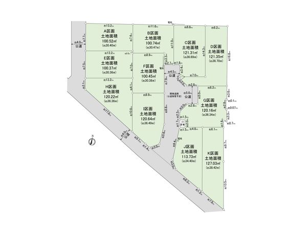 緑区二本松2丁目 K区画 全体区画図 全体区画図