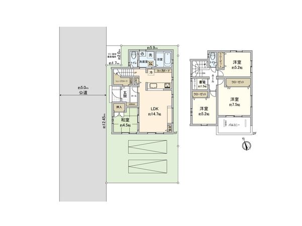 中央区田名 戸建 間取図(平面図) 中央区田名 戸建 間取図(平面図)