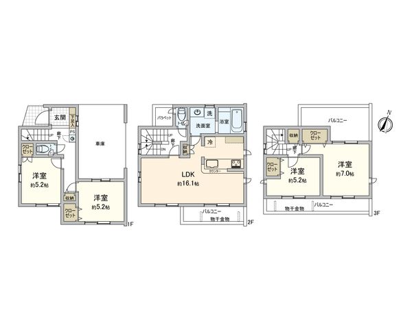 中央区千代田6丁目 新築戸建 間取図(平面図)