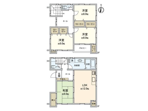 中央区田名 戸建 間取図(平面図)