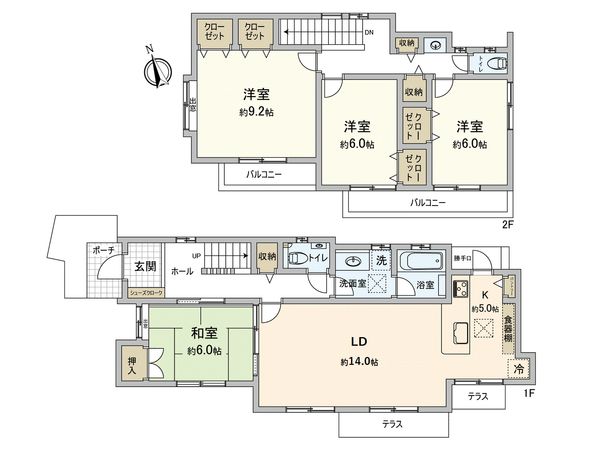 町田市小山町 戸建 間取図(平面図)