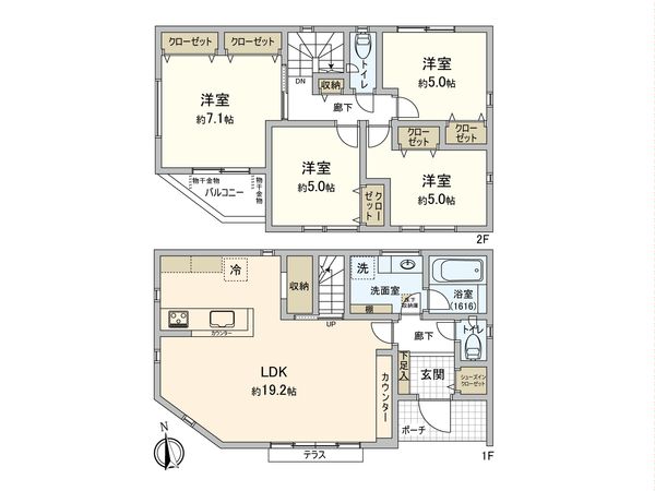 中央区相模原5丁目 1号棟 間取図(平面図)