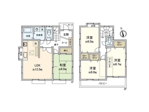 緑区橋本台1丁目 戸建 間取図(平面図)