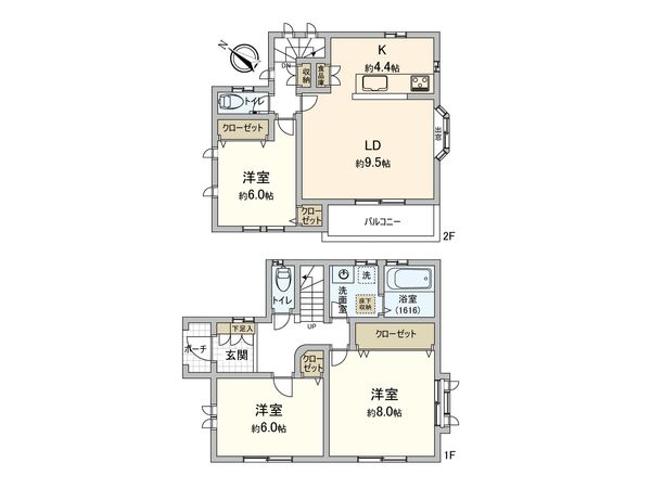 緑区下九沢 戸建 間取図(平面図)