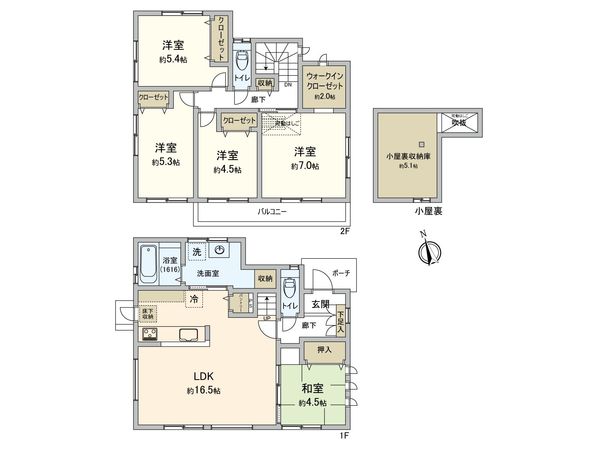 町田市小山町 戸建 間取図(平面図) 町田市小山町 戸建 間取図(平面図)