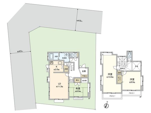 町田市相原町 戸建 間取図(平面図) 町田市相原町 戸建 間取図(平面図)