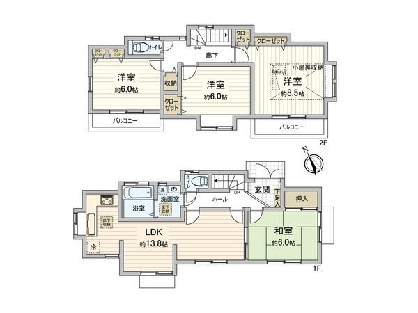 町田市小山町 戸建 間取図(平面図)