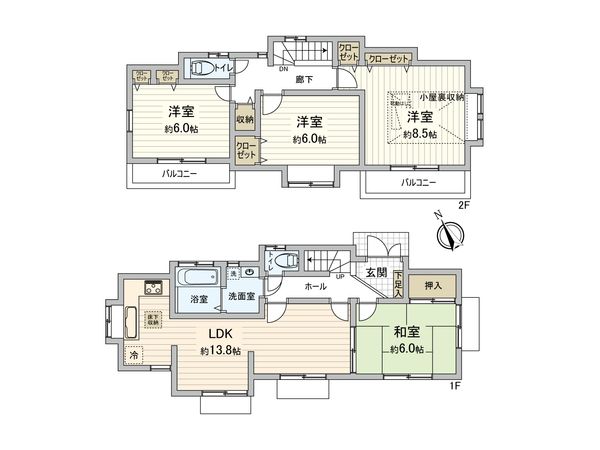 町田市小山町 戸建 間取図(平面図) 町田市小山町 戸建 間取図(平面図)