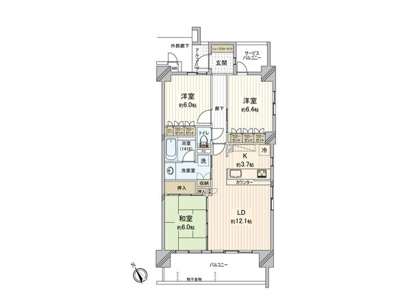 サーパス南橋本 間取図(平面図) 間取図(平面図)
