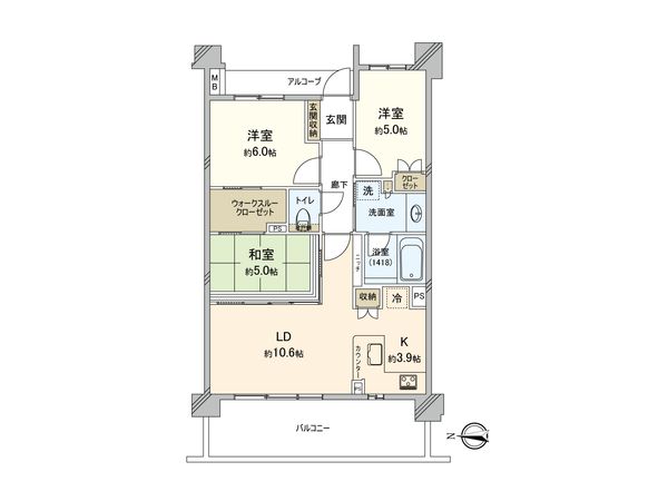 レクセルガーデン相模原 間取図(平面図)