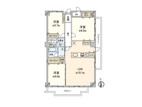 ルミナス相模原 間取図(平面図)