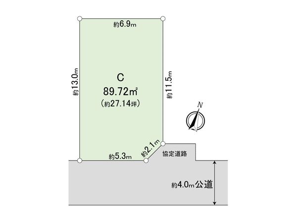 さいたま市浦和区上木崎8丁目 C区画 区画図