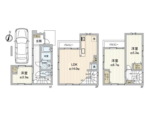 さいたま市中央区新中里2丁目 間取図(平面図)