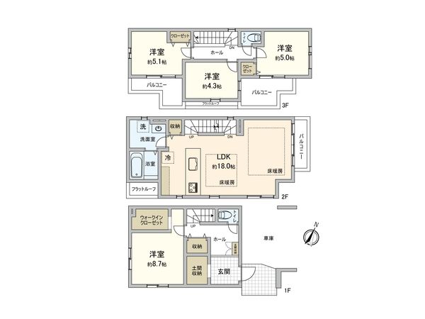 さいたま市中央区本町東2丁目 3号棟 間取図(平面図) さいたま市中央区本町東2丁目 3号棟 間取図(平面図)