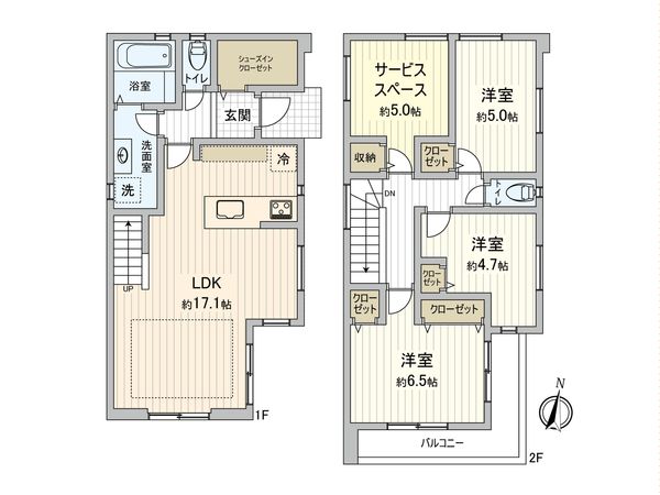 さいたま市中央区上落合7丁目 3号棟 間取図(平面図)