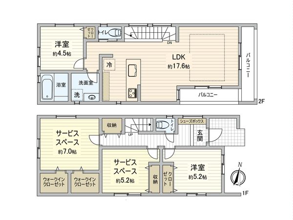 さいたま市中央区上落合7丁目 4号棟 間取図(平面図)