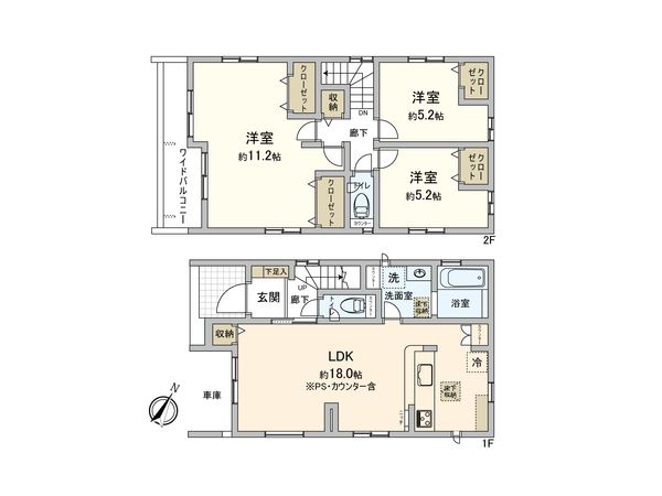 さいたま市中央区円阿弥4丁目 1号棟 間取図(平面図)
