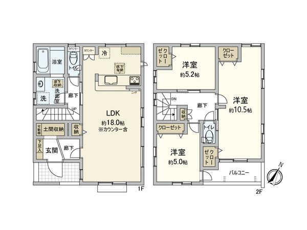 さいたま市中央区円阿弥4丁目 2号棟 間取図(平面図)