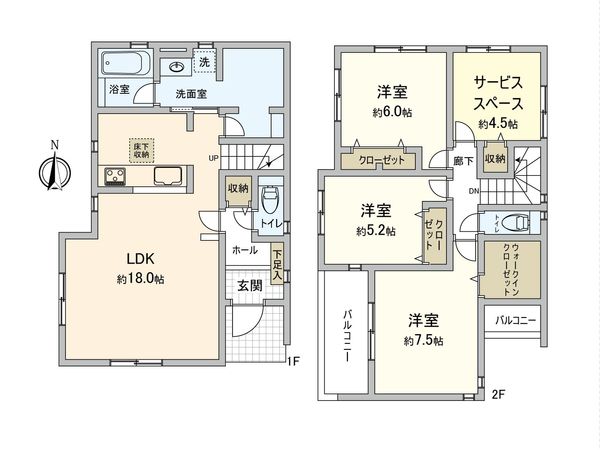 さいたま市桜区大字白鍬 2号棟 間取図(平面図)