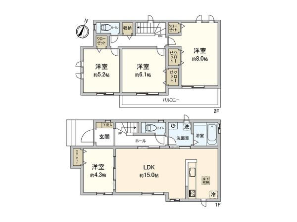 さいたま市桜区栄和1丁目 B号棟 間取図(平面図) 間取図(平面図)