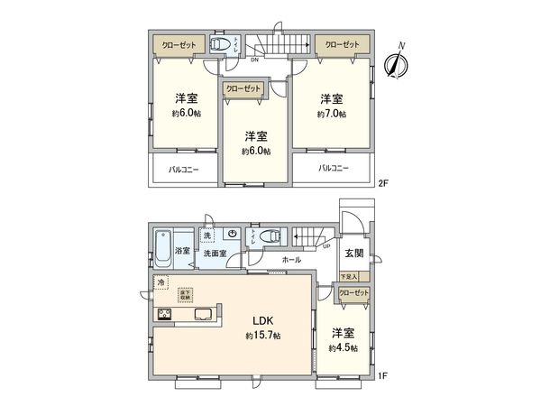 さいたま市桜区栄和1丁目 D号棟 間取図(平面図) 間取図(平面図)
