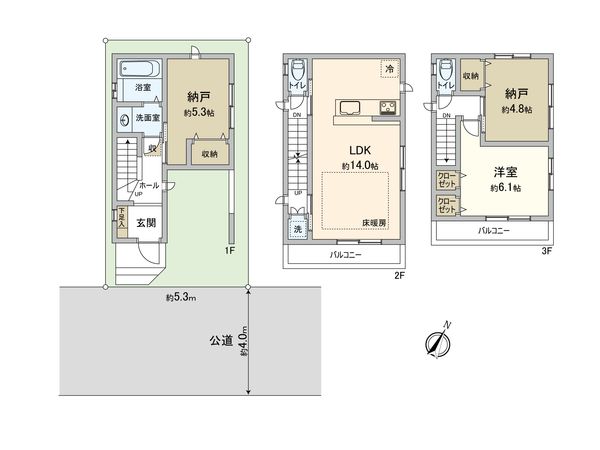 さいたま市大宮区北袋町2丁目 2号棟 間取図(平面図) さいたま市大宮区北袋町2丁目 2号棟 間取図(平面図)