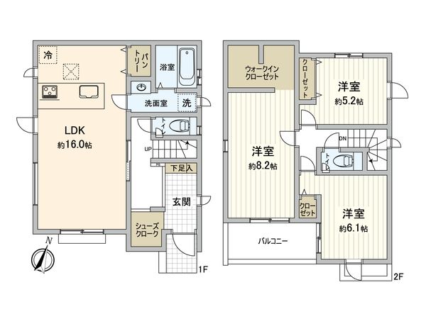 さいたま市浦和区皇山町 2号棟 間取図(平面図) さいたま市浦和区皇山町 2号棟 間取図(平面図)