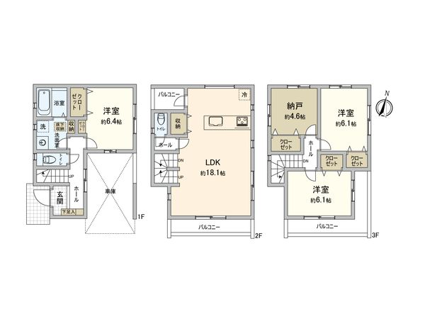 さいたま市中央区本町西3丁目 2号棟 間取図(平面図) さいたま市中央区本町西3丁目 2号棟 間取図(平面図)