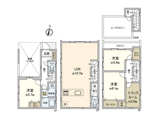 さいたま市浦和区上木崎7丁目 1号棟 間取図(平面図) さいたま市浦和区上木崎7丁目 1号棟 間取図(平面図)