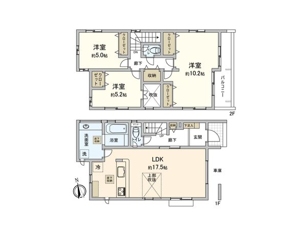 さいたま市桜区大字白鍬 8号棟 間取図(平面図) さいたま市桜区大字白鍬 8号棟 間取図(平面図)