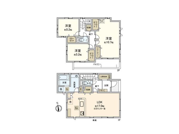 さいたま市桜区大字白鍬 6号棟 間取図(平面図) さいたま市桜区大字白鍬 6号棟 間取図(平面図)