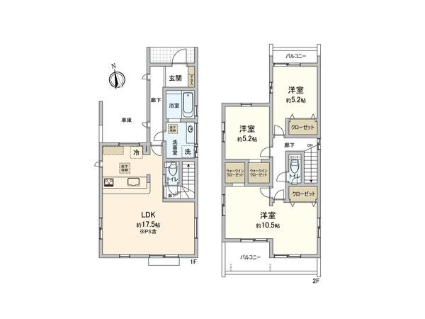 さいたま市桜区大字白鍬 5号棟 間取図(平面図) さいたま市桜区大字白鍬 5号棟 間取図(平面図)