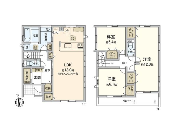さいたま市桜区大字白鍬 2号棟 間取図(平面図) さいたま市桜区大字白鍬 2号棟 間取図(平面図)