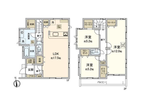 さいたま市桜区大字白鍬 1号棟 間取図(平面図) さいたま市桜区大字白鍬 1号棟 間取図(平面図)