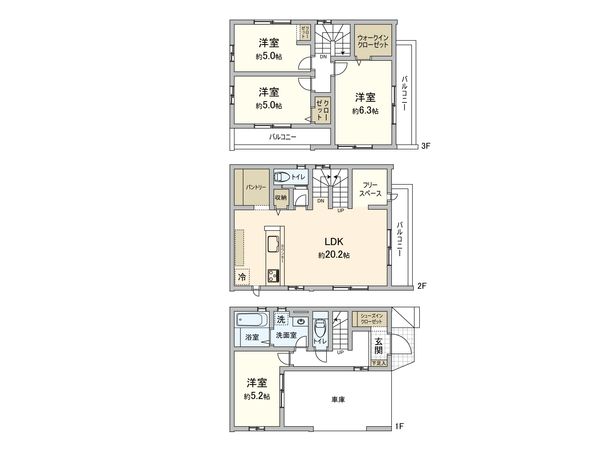さいたま市桜区栄和3丁目 2号棟 間取図(平面図) さいたま市桜区栄和3丁目 2号棟 間取図(平面図)