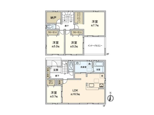 さいたま市桜区大字塚本 4号棟 間取図(平面図)