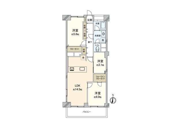 東海浦和マンション 間取図(平面図)