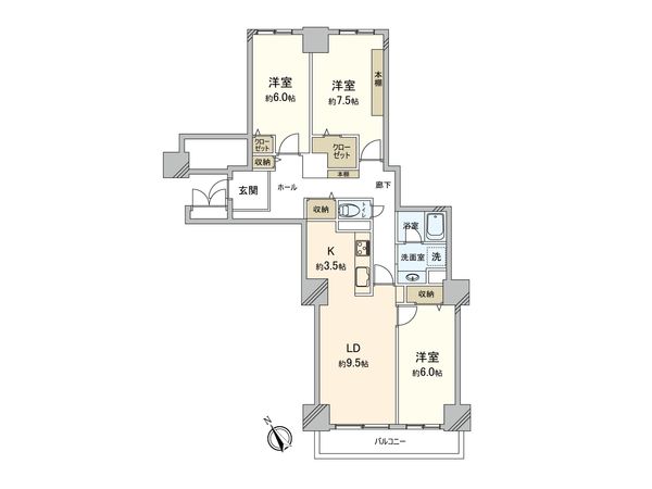 アルーサ北与野ノースピア上落合 2号棟 間取図(平面図) アルーサ北与野ノースピア上落合 2号棟 間取図(平面図)